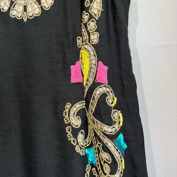 Tracy Reese Anthropologie Embroidered Emele Linen Blend Dress Size 2 - Picture 5 of 14